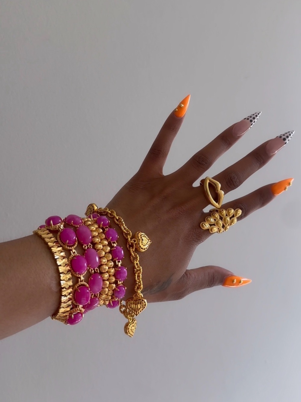 11pc 24k gold plated Bracelet Stack ;Necklace & Earrings
